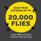 Outdoor Fly Trap [2 Pack] Fly Traps Outdoor With Dissolvable Non-Toxic Bait - Controls Flies For Patios, Hanging Fly Traps With Tie Included