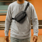 Tomtoc 1.5L Sling Bag With Rfid Blocking Crossbody Chest Pack For Men Women | Edc Minimalist Shoulder Bag, Water-Resistant Lightweight Carrying Waist Fanny Pack For Travel, Daily Commute, Hiking, Walking