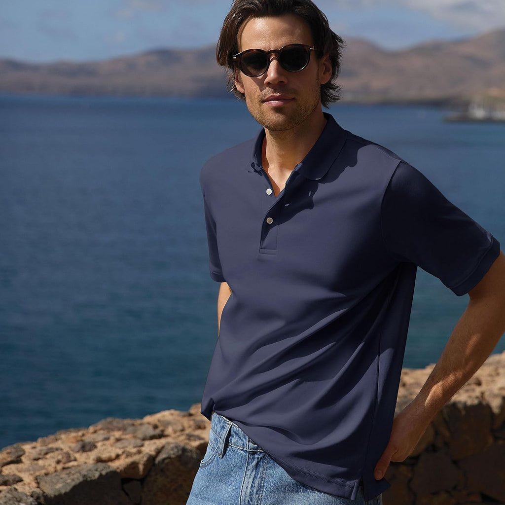 Lands' End Men'S Short Sleeve American-Grown Supima Cotton Polo Shirt
