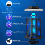 Bug Zapper Outdoor, 2026 Upgraded 3 In 1 Rechargeable Bug Zapper With 5000Mah Battery & Led Night Light, 4000V Cordless Waterproof Mosquito Zapper For Outside,Patio,Backyard,Garden Black
