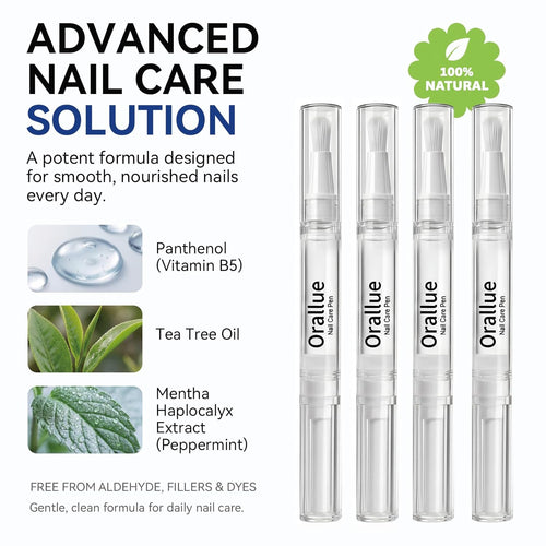 4PCS Nail Care Pen – Daily Nail & Cuticle Care for Improving the Look of Discolored Nails, 4 x 3ML
