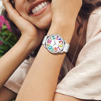 Bisley Watch for Women Big Face Colorful Arabic Numeral Easy to Read Soft Silicone Strap Watch
