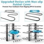 Pots And Pans Organizer For Cabinet 16.61 Height, 8 Tier Pot Organizers Rack With 3 Diy Methods, Adjustable Pan Organizer Under Cabinet Kitchen Organization And Storage