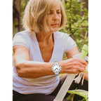 Women's Men's Super Large Face Easy to Read Dial Stainless Steel Stretch Band Bracelet Watch