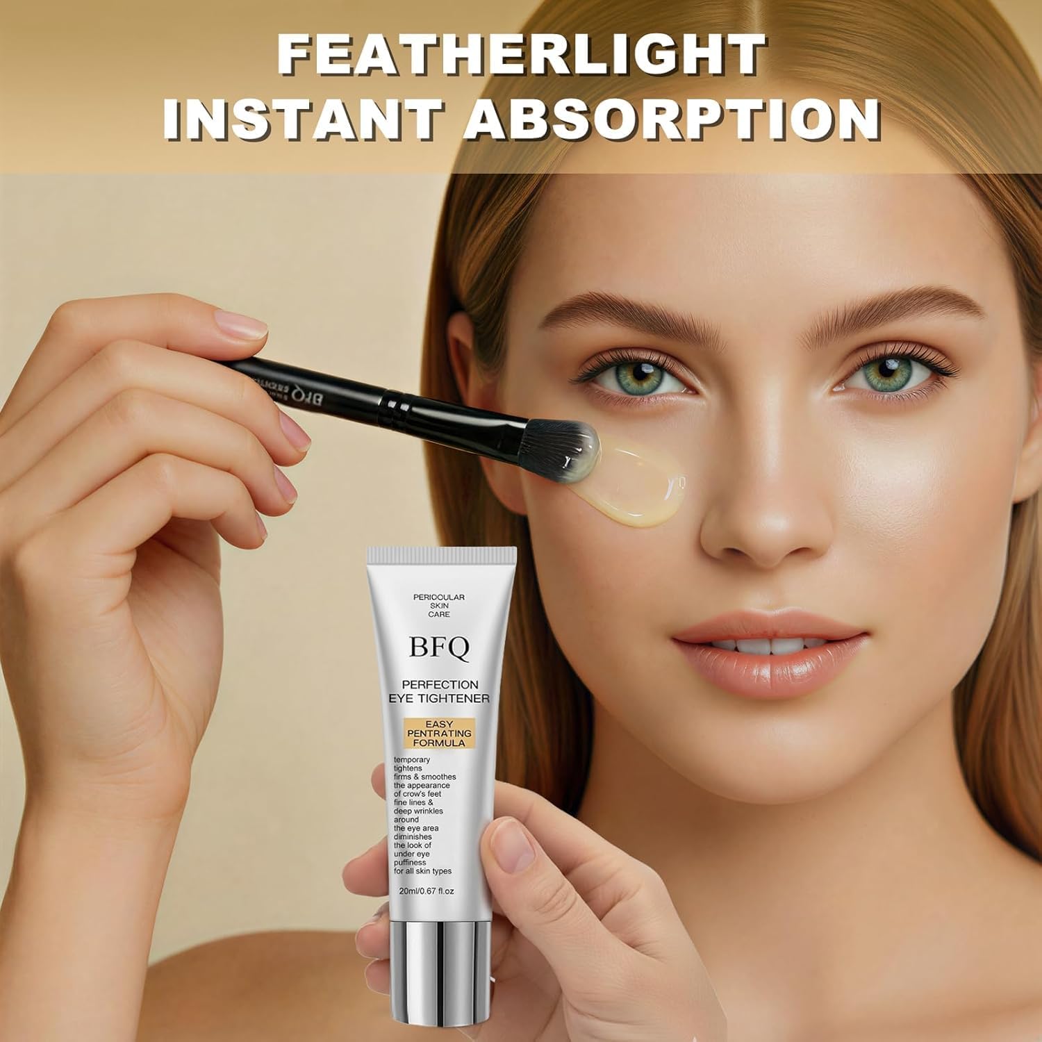 Instant Eye Tightening Cream - Targets Fine Lines & Wrinkles, With Applicator Brush, Firming Formula For Mature Skin (0.72 Fl Oz (Pack Of 1))