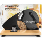 Manual Bread Slicer Adjustable Thickness For Homemade Sourdough | Hand Crank Bread Cutter With Scale & Stable Suction Cups & Wood Base For Even Slicing Perfect Baking Gift For Home Bakers