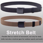 2-Pack Elastic Stretch Belt, Men’S All Size No Metal Nylon Tactical Hiking Belt