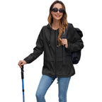 Women'S Lightweight Hooded Raincoat Waterproof Packable Active Outdoor Rain Jacket (S-3Xl)