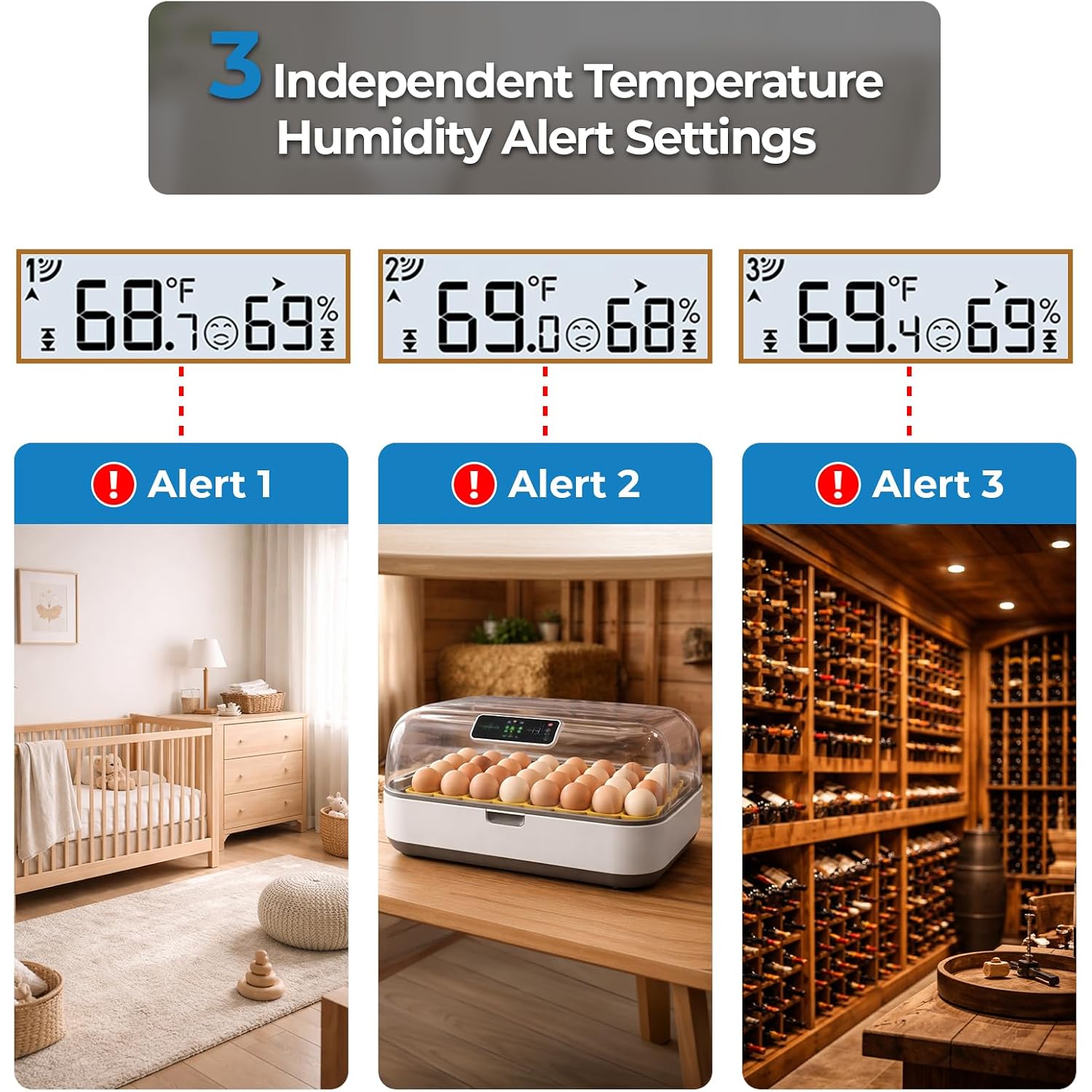Indoor Outdoor Thermometer Wireless, 4.5 Inch Display Digital Hygrometer Thermometer Temperature Humidity Monitor With 330Ft Range Sensor And Adjustable Backlight