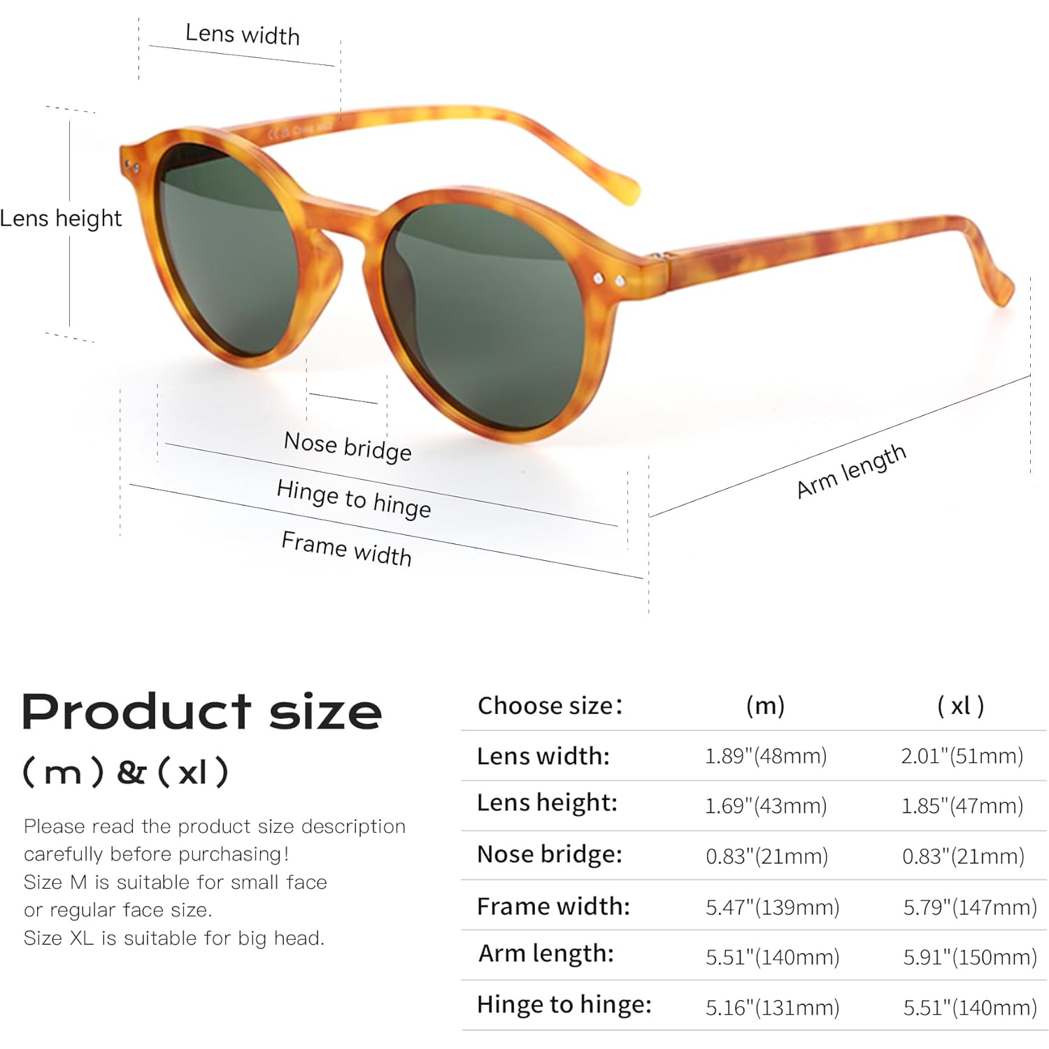 ZENOTTIC Polarized Round Sunglasses, Stylish Sunglasses for Men and Women Retro Classic, Multi-Style Selection
