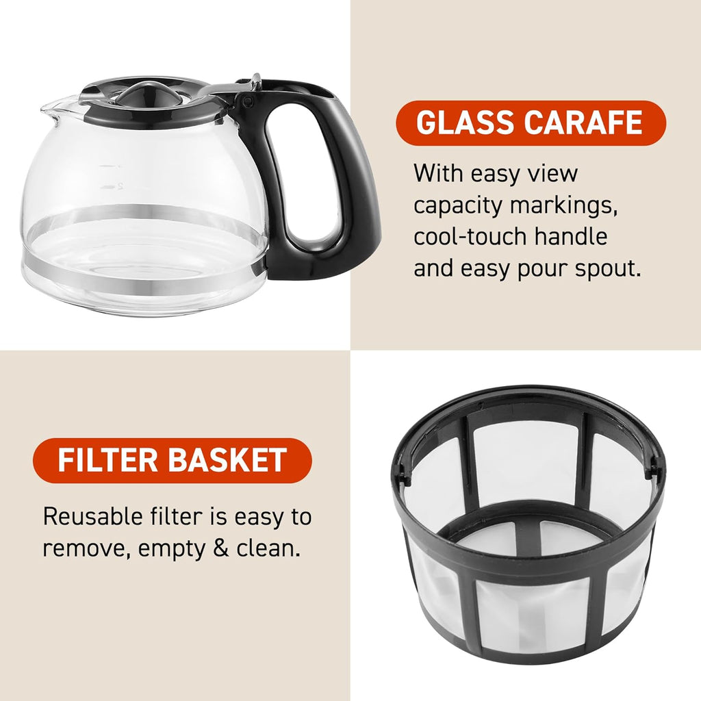 Elite Gourmet EHC4128 Automatic 4-Cup Brew & Drip Coffee Maker with Pause N Serve, Glass Carafe, Reusable Filter, On/Off Switch, Keep Warm, Water Level Indicator, Black