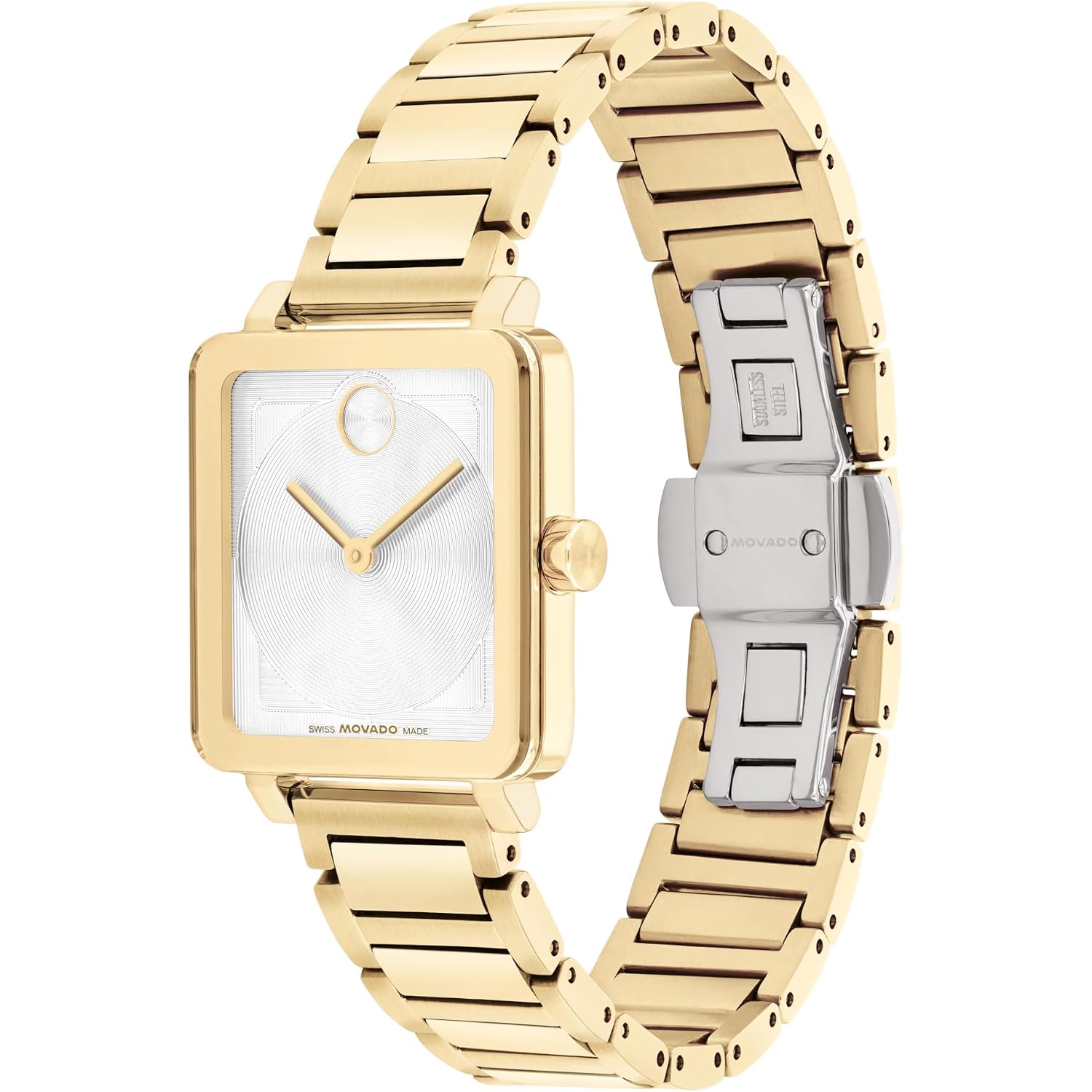 Movado Bold Evolution 2.0 Women'S Luxury Tank Watch, Swiss Quartz Movement - Stainless Steel - Water-Resistant To 3Atm - Classic 28Mm X 26Mm Timepiece Gift For Her