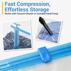 Vacuum Storage Bags With Hand Pump, Plastic Packaging Bags, 80% Space Saver Vacuum Seal Bags For Clothing, Travel Lugggage, Blankets, Comforters, 20 Combo