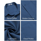 Coofandy Mens Short Sleeve Casual Button Down Shirts Summer Untucked Dress Shirts With Pocket