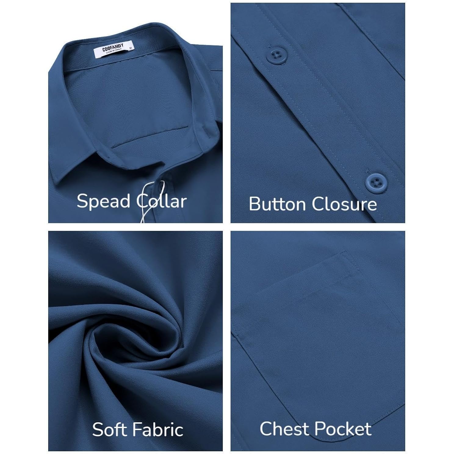 Coofandy Mens Short Sleeve Casual Button Down Shirts Summer Untucked Dress Shirts With Pocket