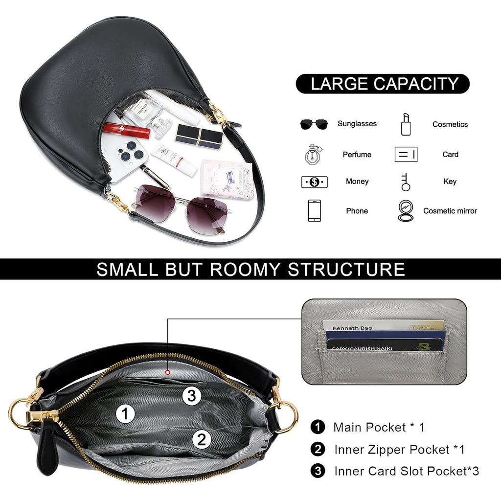 Kkxiu Shoulder Bag For Women Small Purse Cute Clutch Hobo Handbag Trendy Crescent Bag