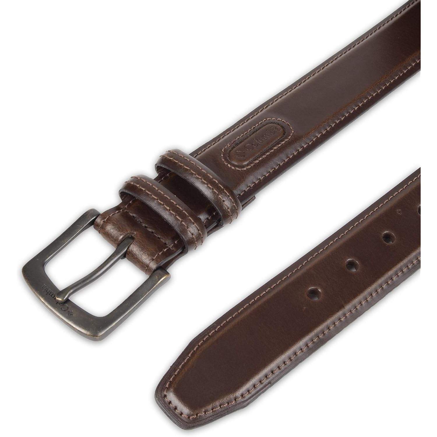 Columbia Men'S Leather Casual Belt Tan & Brown Classic Style For Everyday Wear
