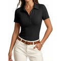 Dokotoo Womens Short Sleeve Business Casual Tops V Neck Fitted Collared Shirts Work Blouses