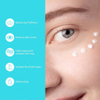 Retinol Eye Cream, Anti Aging Under Eye Cream With Caffeine, Vitamin C & Hyaluronic Acid, Cool Massage Head Eye Serum Fades Dark Circles Puffiness Wrinkles, 15Ml Portable Eye Cream For Women