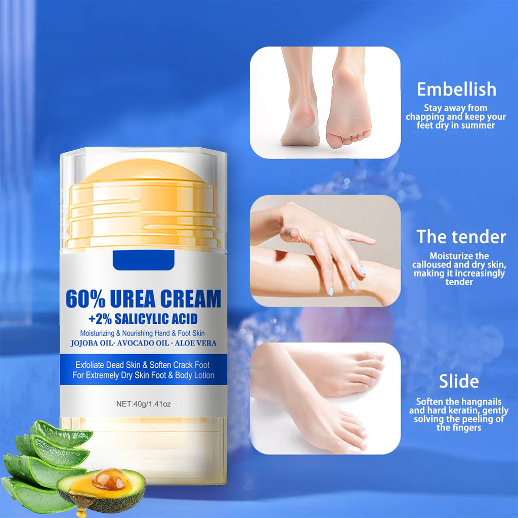 Urea Cream 60 Percent for Feet Maximum Strength, Urea Foot Cream with 2% Salicylic Acid, Foot Lotion, Foot Callus Remover for Dry Cracked Heels, Hydrates & Softens Dry Skin for Exfoliates Dead Skin