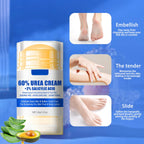 Urea Cream 60 Percent for Feet Maximum Strength, Urea Foot Cream with 2% Salicylic Acid, Foot Lotion, Foot Callus Remover for Dry Cracked Heels, Hydrates & Softens Dry Skin for Exfoliates Dead Skin