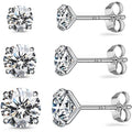925 Sterling Silver Earrings, Cubic Zirconia Stud Earrings, Diamond Stud Earrings for Women