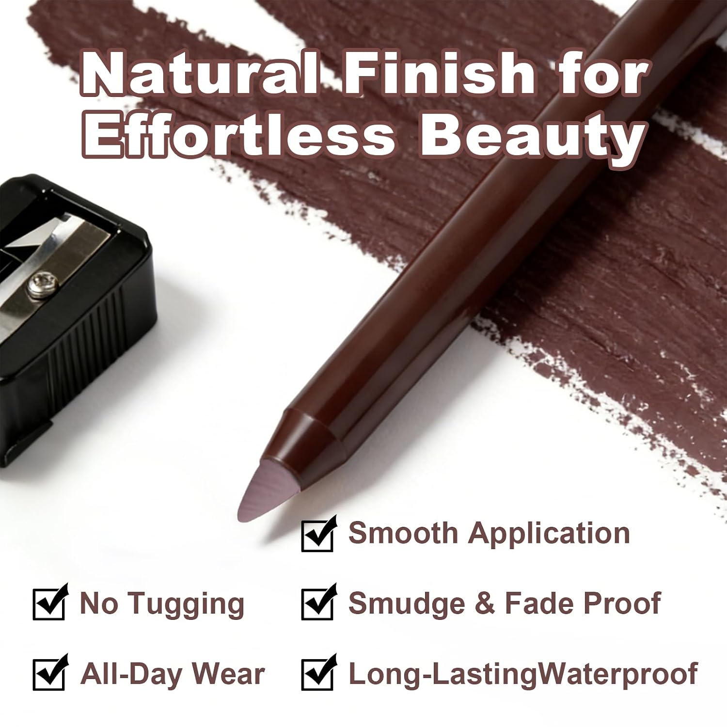 Plum&Brown 2Pcs Gel Eyeliner Pencil,Smudge-Proof Waterproof Long Lasting Plum Eye Liner, High-Pigmented Smooth Creamy Formula For Mature Women, Eyes Makeup Pen Includes Sharpener