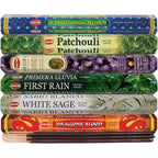 Hem Incense Sticks Variety Pack #23-120 Insence-Sticks (6 Incents X 20 Insense) + Incense Stick Holder With 6 Most Liked Scents Including Patchouli Dragons Blood White Sage Frankincense-Myrrh