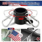 Black Flag Poles For Outside House - 5Ft Tangle Free Flag Pole For House,Heavy Duty Metal Flagpole,Outdoor Flagpoles Residential For Porch,Fence (Without Bracket)