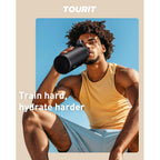 Tourit 32 Oz Insulated Water Bottle, Stainless Steel Sports Water Bottles With Top Handle, Double-Wall Travel Thermal Water Flask, Bpa Free Leakproof Water Bottle For Sports And Travel (Obsidian)