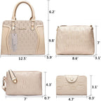 Women's Fashion Handbags Tote Bags Shoulder Bag Top Handle Satchel Purse Set 4pcs