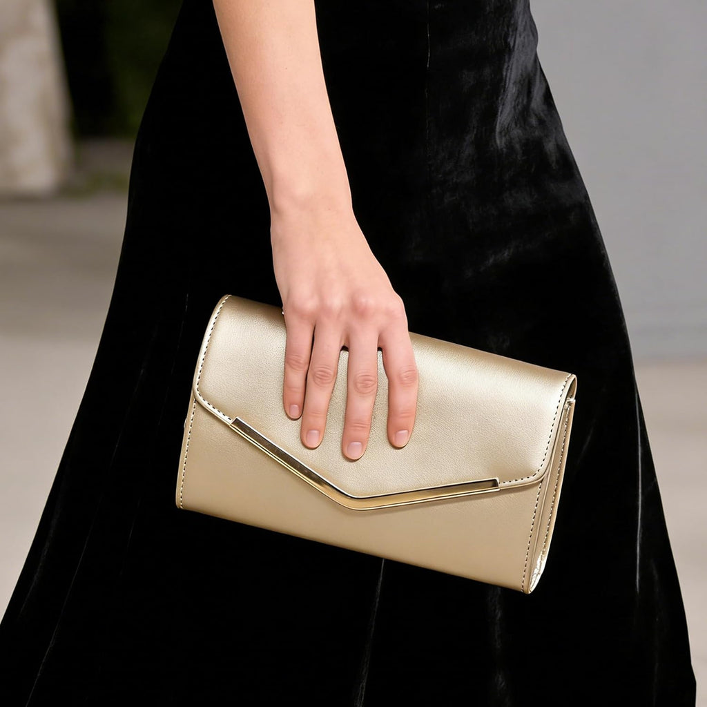 Clutch Purse Evening Bag For Women，Envelope Handbag With Detachable Chain | With Detachable Chain
