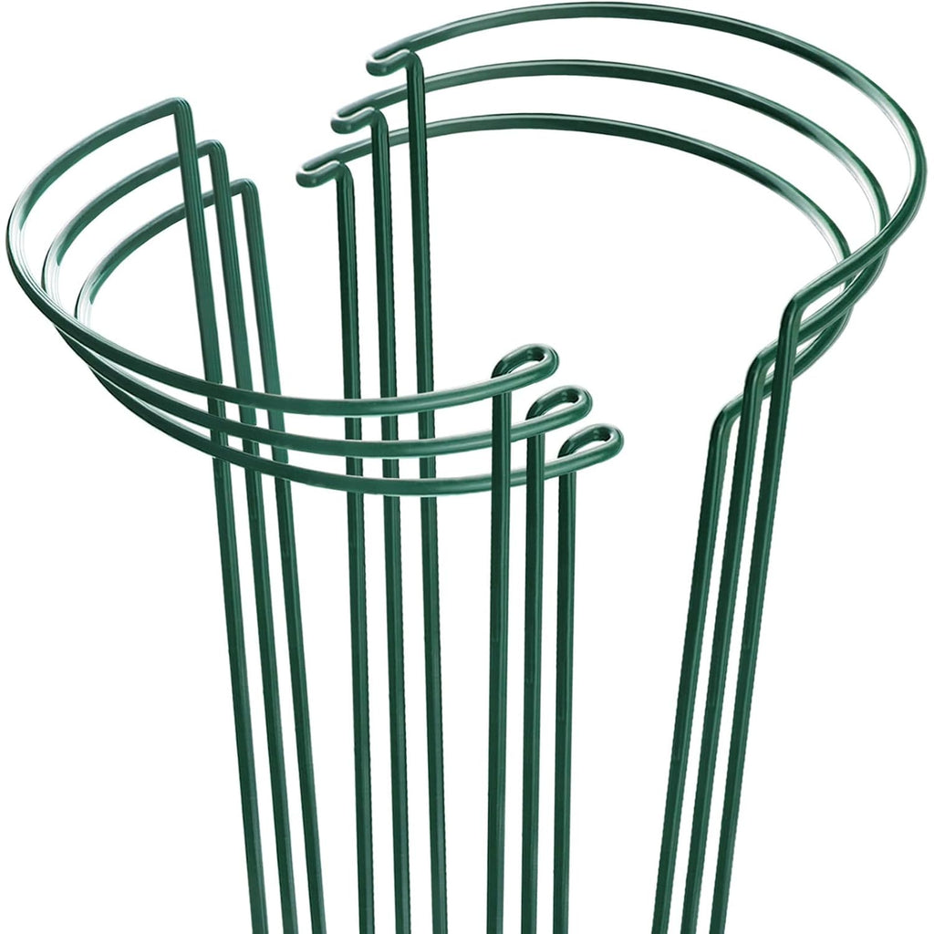 Higift Plant Support Stakes, 6 Pack Metal Peony Cages And Supports, Garden Stakes Plant Support Cage, Large Plant Support Ring For Outdoor Indoor Snake Plant Peony Rose Flowers Vine (10" W X 15.8" H)