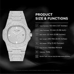 Gosasa Luxury Unisex Crystal Diamond Watches Big Face Women'S Men'S Quartz Watch Gold Silver Rose Gold Stainless Steel Bracelet Band