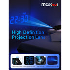 Digital Projection Alarm Clocks For Bedrooms - Large Led Display, 180° Rotatable Projector, 5-Level Dimmer,Usb Charger,Battery Backup,Loud Dual Alarms For Kids Elderly,Heavy Sleepers,Snooze,12/24H,Dst