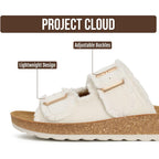 Project Cloud Comfortable Sandals Women - Lightweight With Plush & Soft Insole Buckle Womens Sandals - Non Slip And Durable Fashion Platform Frayed Sandal For Women 2026 (Light)