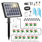 49Ft Solar Drip Irrigation System, Auto Watering Kit For 15 Pots, Solar-Powered Plant Watering, 25 Timer Modes, 900Ml/Min Flow Indoor/Outdoor Garden, Balcony & Patio Irrigation System