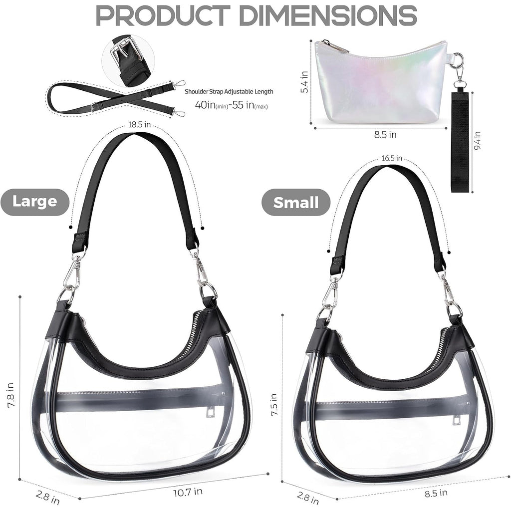 Clear Bag For Stadium Events, Clear Shoulder Bag For Stadium Approved With Wallet, For Concerts Sports Events