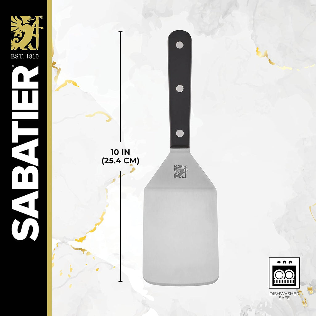 Sabatier Triple Rivet Stainless Steel Wide Turner, 9.65-Inch, Black,5154549