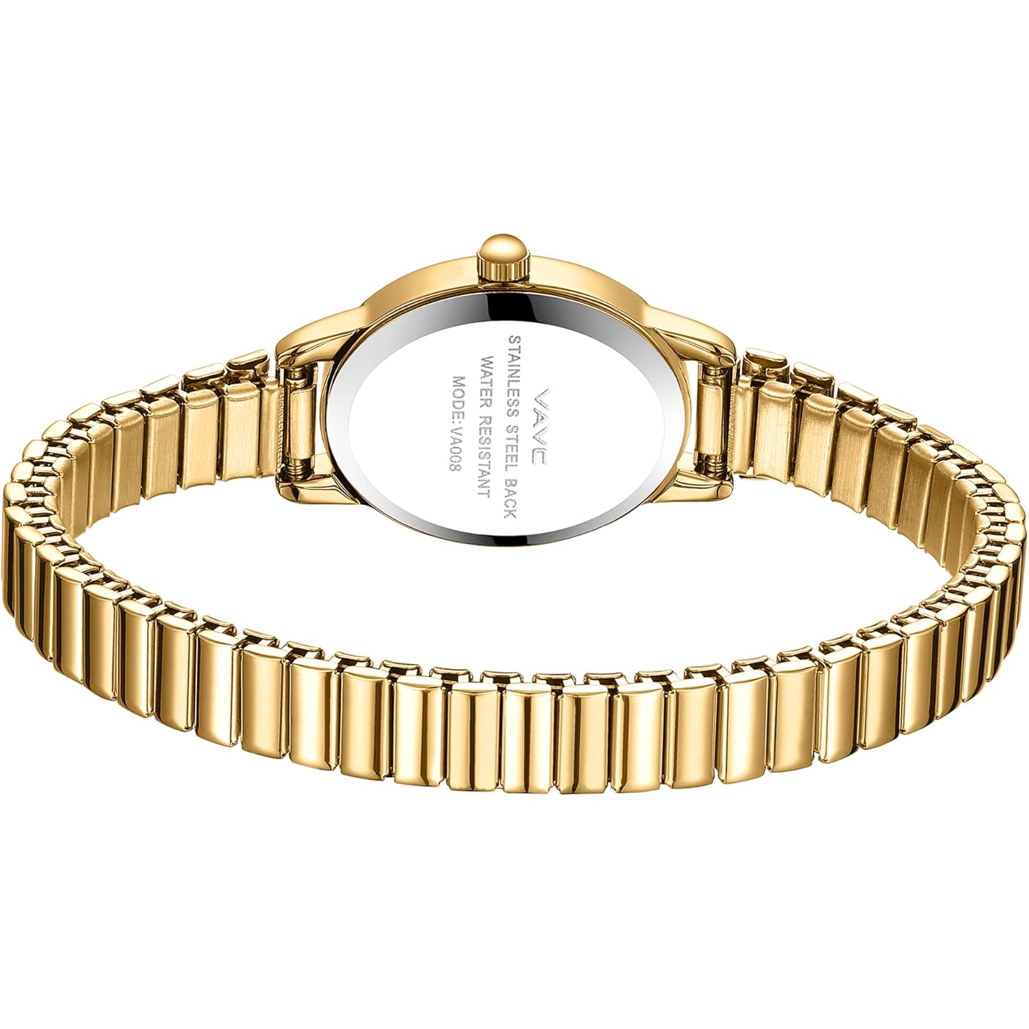 Small Gold Watches for Women,Analog Womens Watch with Stainless Steel Expansion Band,Oval Case Roman Dial,Water Resistant