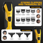 Professional Hair Clippers For Men, Professional Barber Clippers And Trimmer Set, Mens Cordless Hair Clipper For Barbers Haircut Kit Fade Yellow