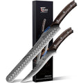 SYOKAMI Brisket Slicing Knife Set, Carving and Boning Knife for Meat & Turkey Cutting, Japanese Style High Carbon Steel Kitchen Knives Set For Home & BBQ, Wood Ergonomic Full Tang Handle, Ideal for Gift
