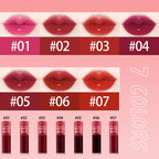 7 Colors Lip Tint Stain Set, Watery Lip Stain Mini Liquid Matte Lipstick, Multi-use Lip Cheek Tint, Moisturizing Plump Lip Gloss, Lightweight Non-Sticky, Long Lasting, Vivid Lip Makeup (7 Colors)