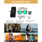 Polarized Fit Over Glasses Sunglasses For Women Uv Protection, Trendy Square Wrap Around Shades For Driving Riding