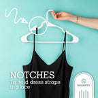 Plastic Hangers - Adult Clothes Hangers - T-Shirt, Dress, Coat Hangers & Accessories - Notched Hanger, Durable & Versatile Color Clothing Closet Hanger(20-Pack,White)