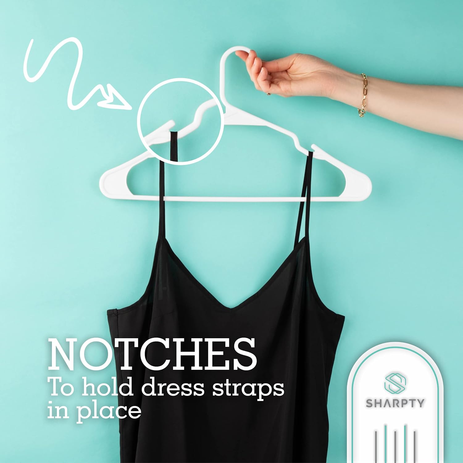 Plastic Hangers - Adult Clothes Hangers - T-Shirt, Dress, Coat Hangers & Accessories - Notched Hanger, Durable & Versatile Color Clothing Closet Hanger(20-Pack,White)