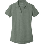 Women's Cotton Blend Pique Short-Sleeve V-Neck Polo Shirt