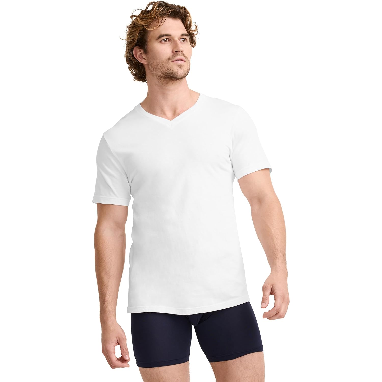 Jockey Big & Tall Classic V-Neck Undershirt- 6 Pack - 100% Cotton T-Shirts For Men