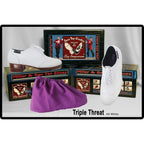 Miller & Ben Tap Shoes; Triple Threat; All White Professional Tap Shoes