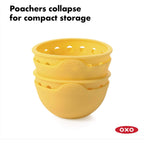 Oxo Good Grips 2 Piece Silicone Egg Poaching Set, One Size, Yellow